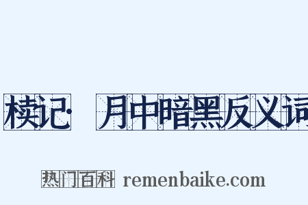 椟记·月中暗黑反义词是什么意思的图片